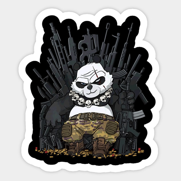 Patriot Panda Game Of 2nda Guns Operator By Hiwez Sticker by Stick Figure103